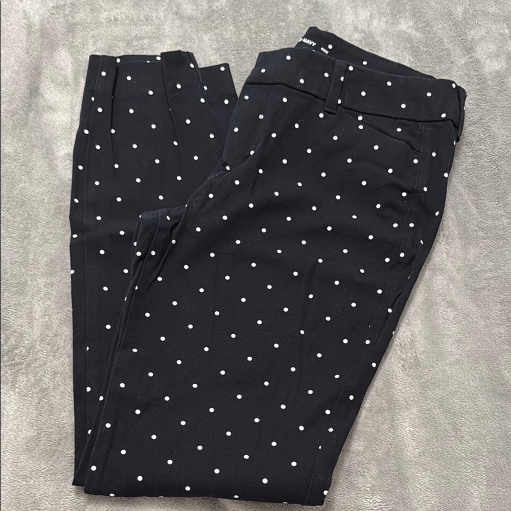Old Navy Black Pants with White Dots